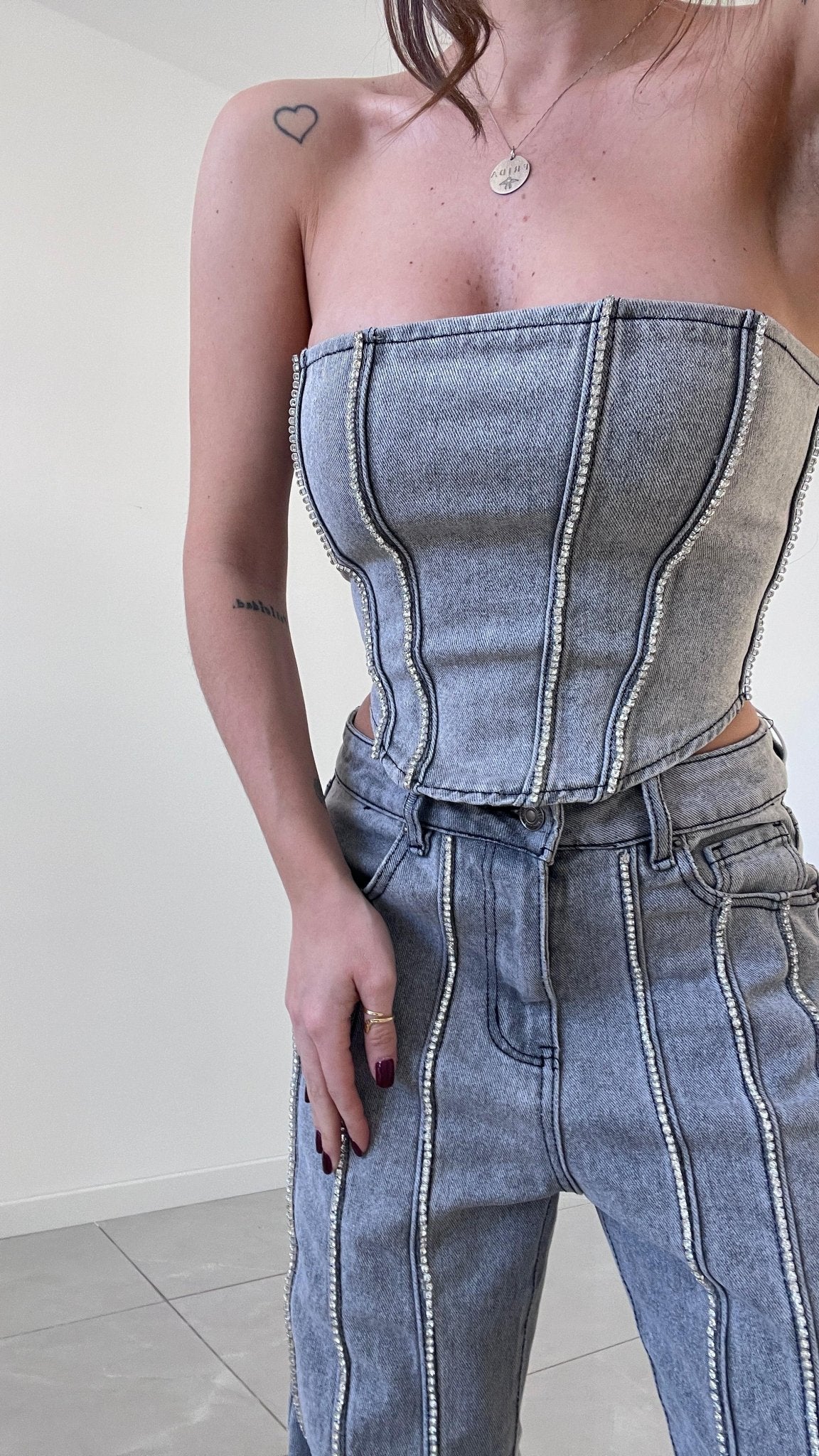 Corpetto Brenda FR - T55 - GRIGIO - Frida Shop