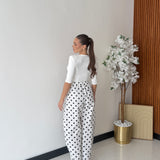 Pantalone Pois 12657 - BIANCO