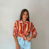 Camicia Karoline 728712 - ARANCIO/BIANCO