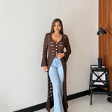 Cardigan Soleil 4338- MARRONE