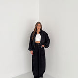Giubbino satin Rowena 50680- NERO