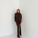 Abito Alya L2263- MARRONE