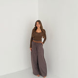 Pantalone Elodie 57665- MARRONE SCURO