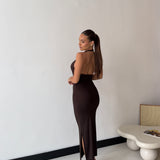 Abito Leissa 14810- MARRONE