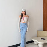 Gonna Longuette Mabel 2518 - DENIM CHIARO