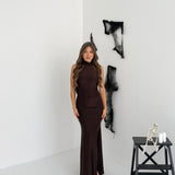 Abito Claire LUREX 15190 - MARRONE