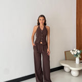 Coordinato Gessato Nives 47989/47466 - MARRONE