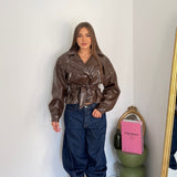 Giubbino Texa 6671-MARRONE