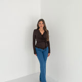 Maglia INCROCIATINA Jacie 15165 - MARRONE