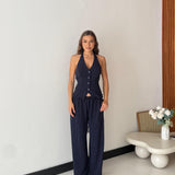 Coordinato Gessato Nives 47989/47466 - BLU