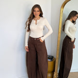 Jeans Flare 22095-MARRONE