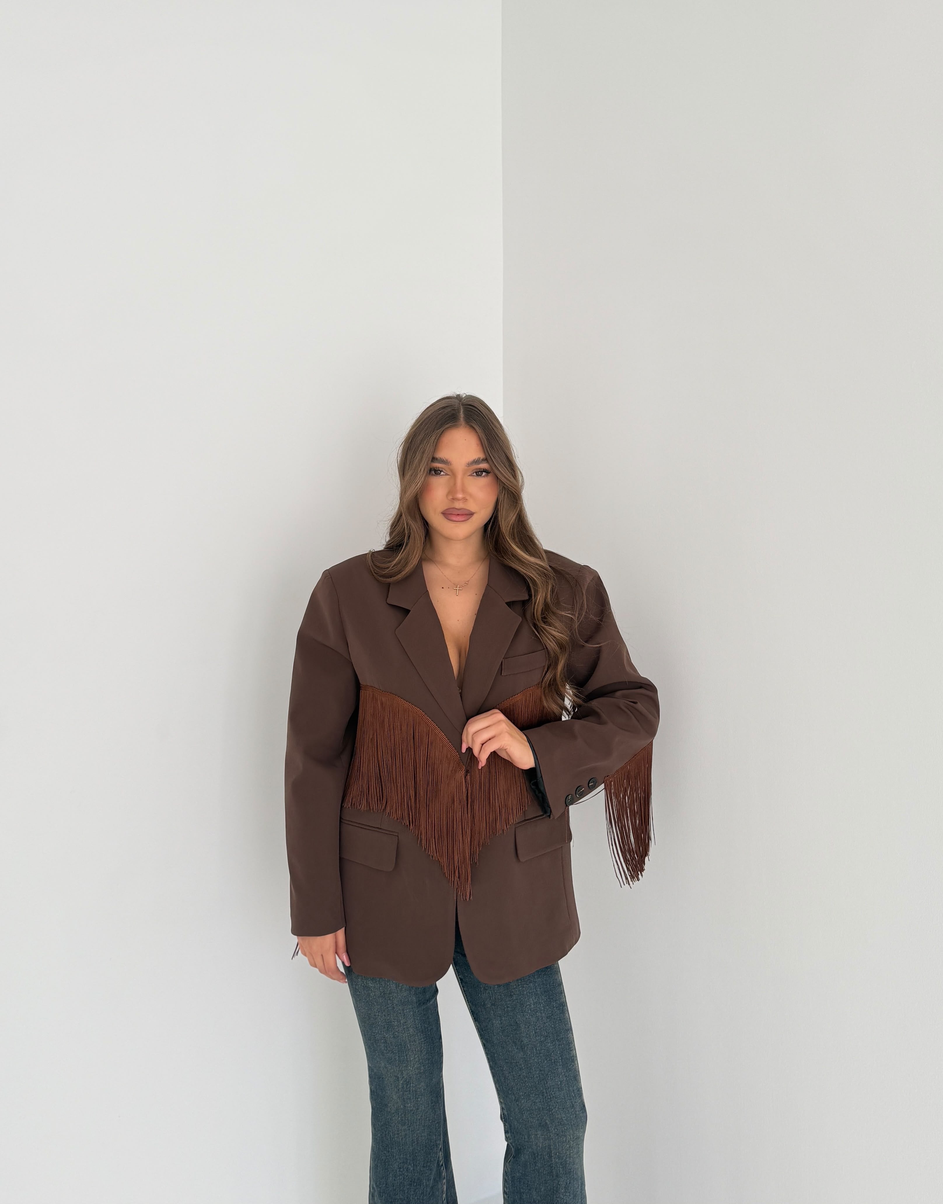 Giacca Mabel JUST WEST 151 - MARRONE