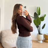 Cardigan Emy 6858-1-MARRONE