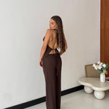 Coordinato Gessato Nives 47989/47466 - MARRONE