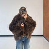 Pelliccia Eva 68343-MARRONE