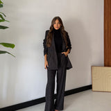 Coordinato Gessato Elodie 11190- NERO