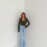 Maglia Eloise 174 JUST WEST - VERDE MILITARE