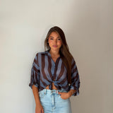 Camicia Karoline 728712 - CELESTE/PRUGNA