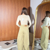 Jeans Flawers P12616-GIALLO