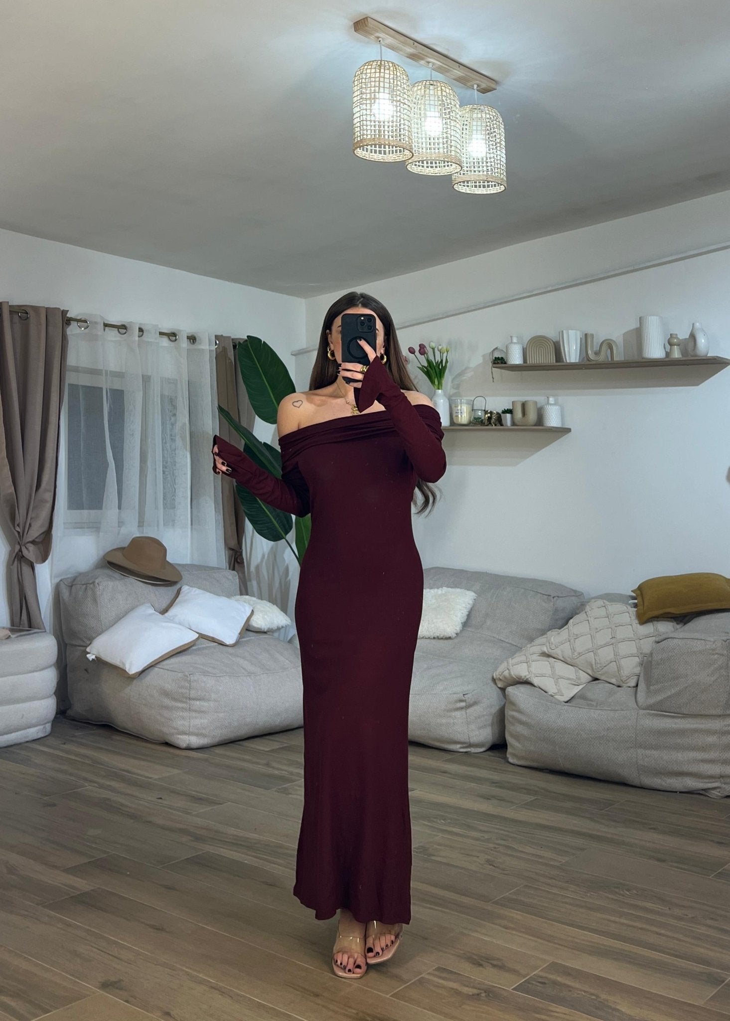 Abito Karyn 23320 (bordeaux) - Frida Shop