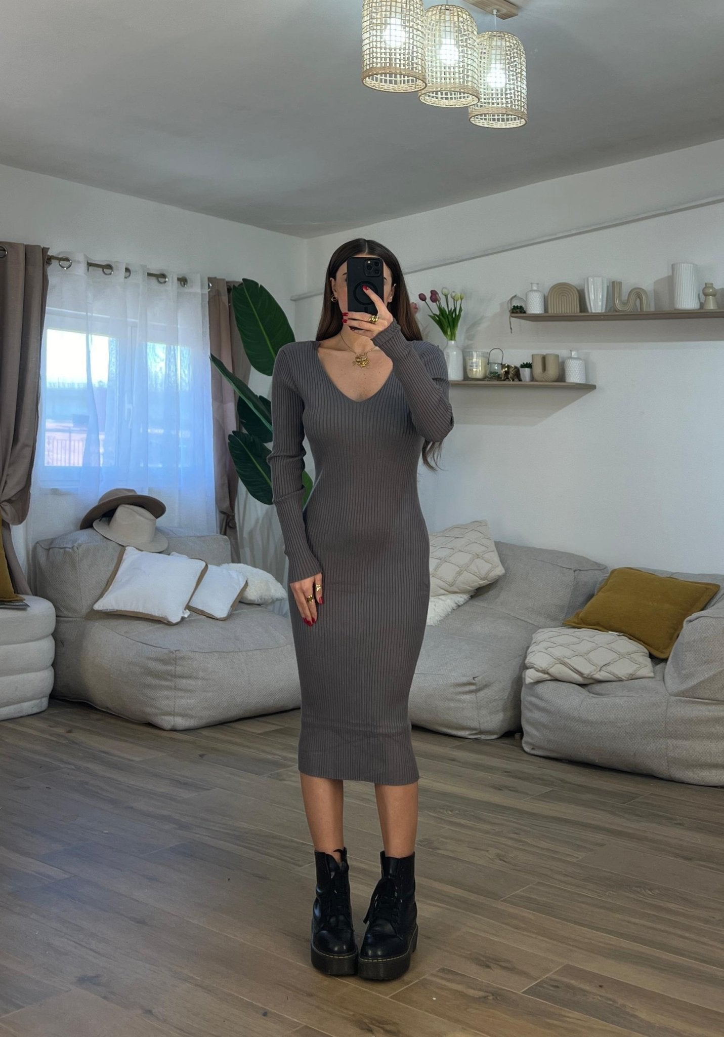 Abito Melissa 3203 (grigio scuro) - Frida Shop