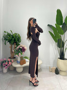 Abito Vanessa 13635 - MARRONE - Frida Shop