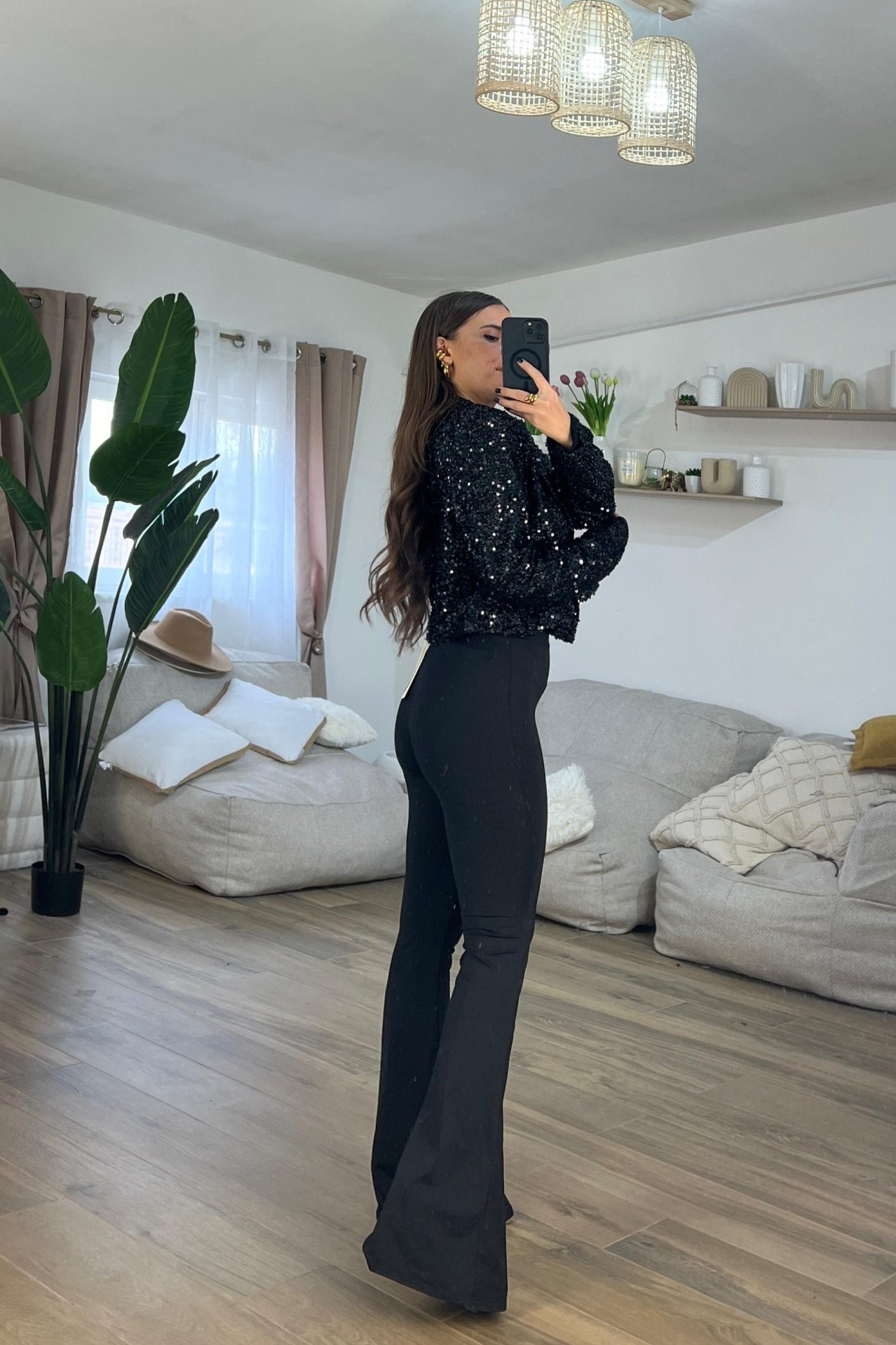 Blazer in paillettes Ghaily 13401 (Nero) - Frida Shop