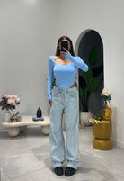 Body Nylon 13377 (celeste) - Frida Shop
