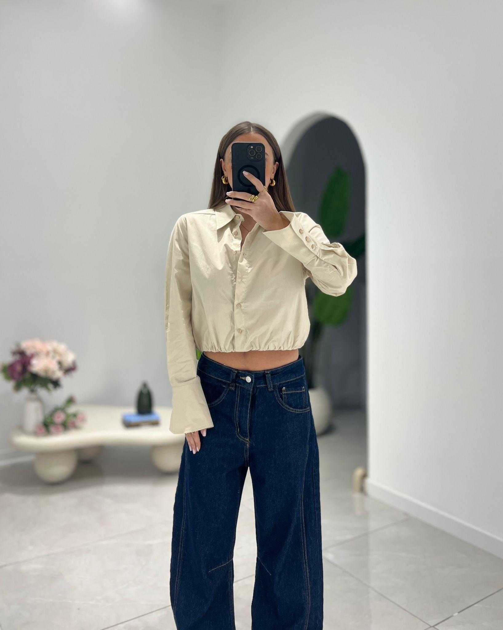 Camicia Mia 4772 (Beige) - Frida Shop