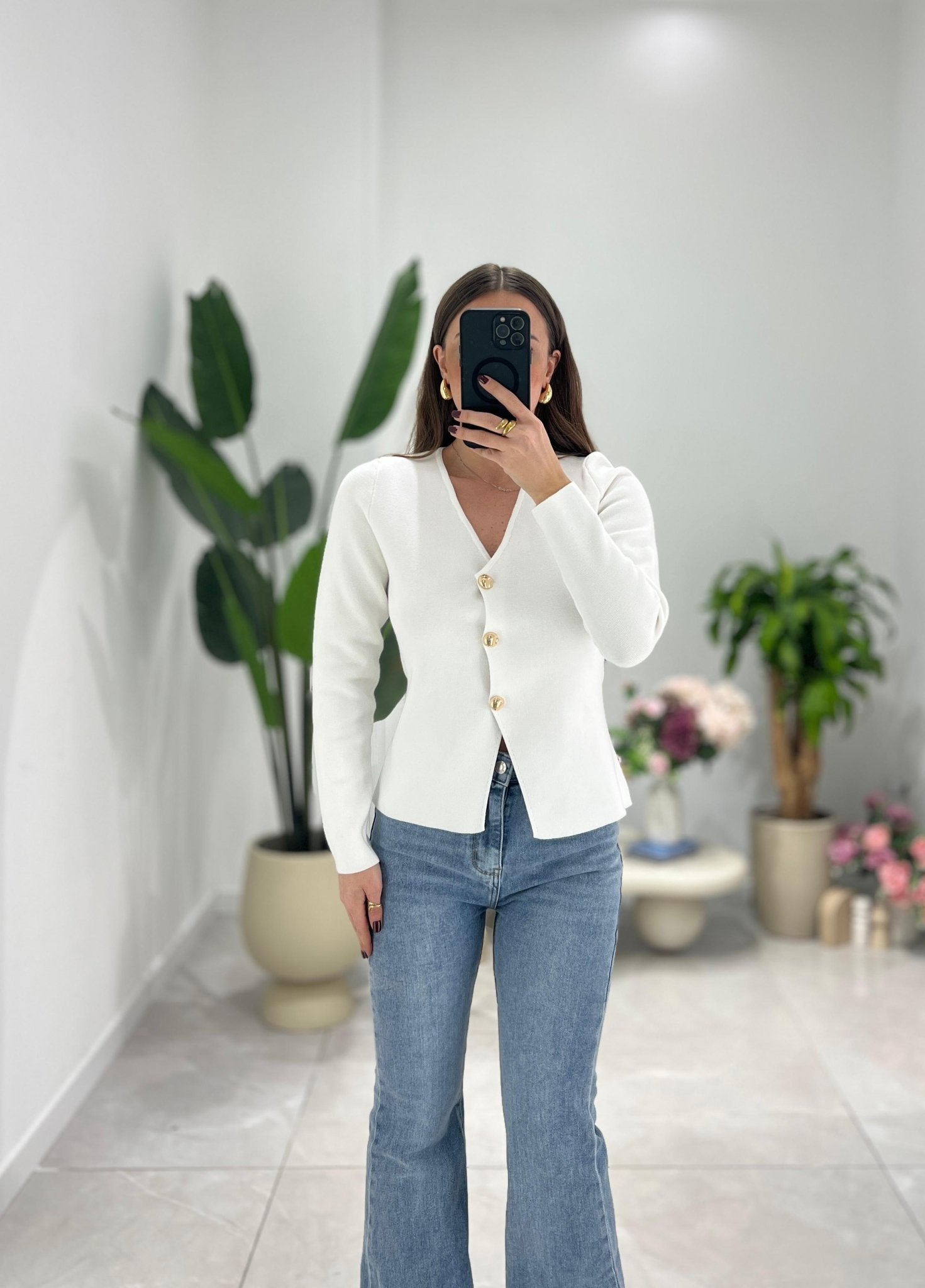 Cardigan Cloe 6373 (bianco) - Frida Shop