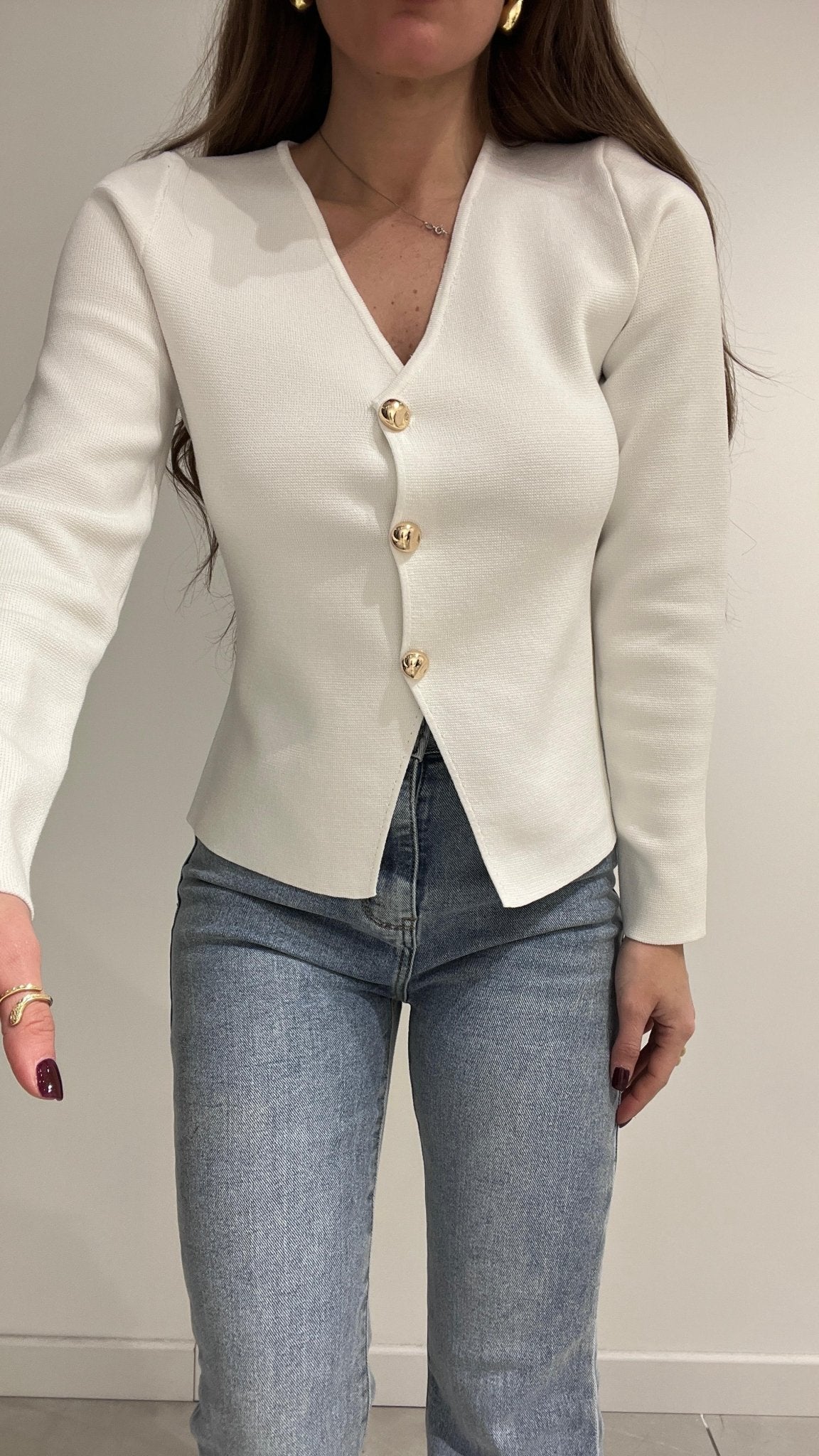 Cardigan Cloe 6373 (bianco) - Frida Shop