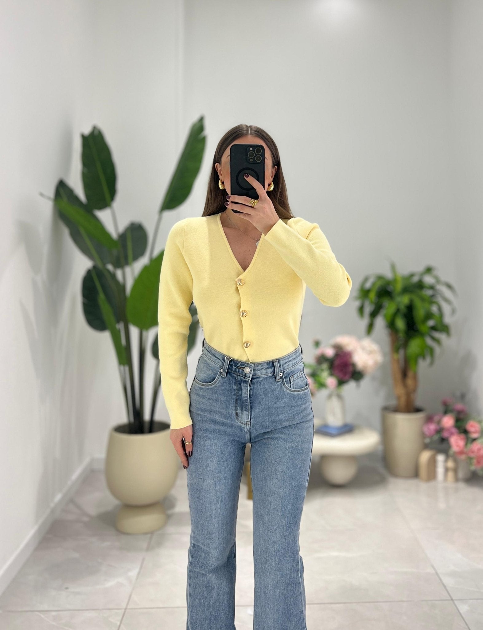 Cardigan Cloe 6373 (giallo) - Frida Shop