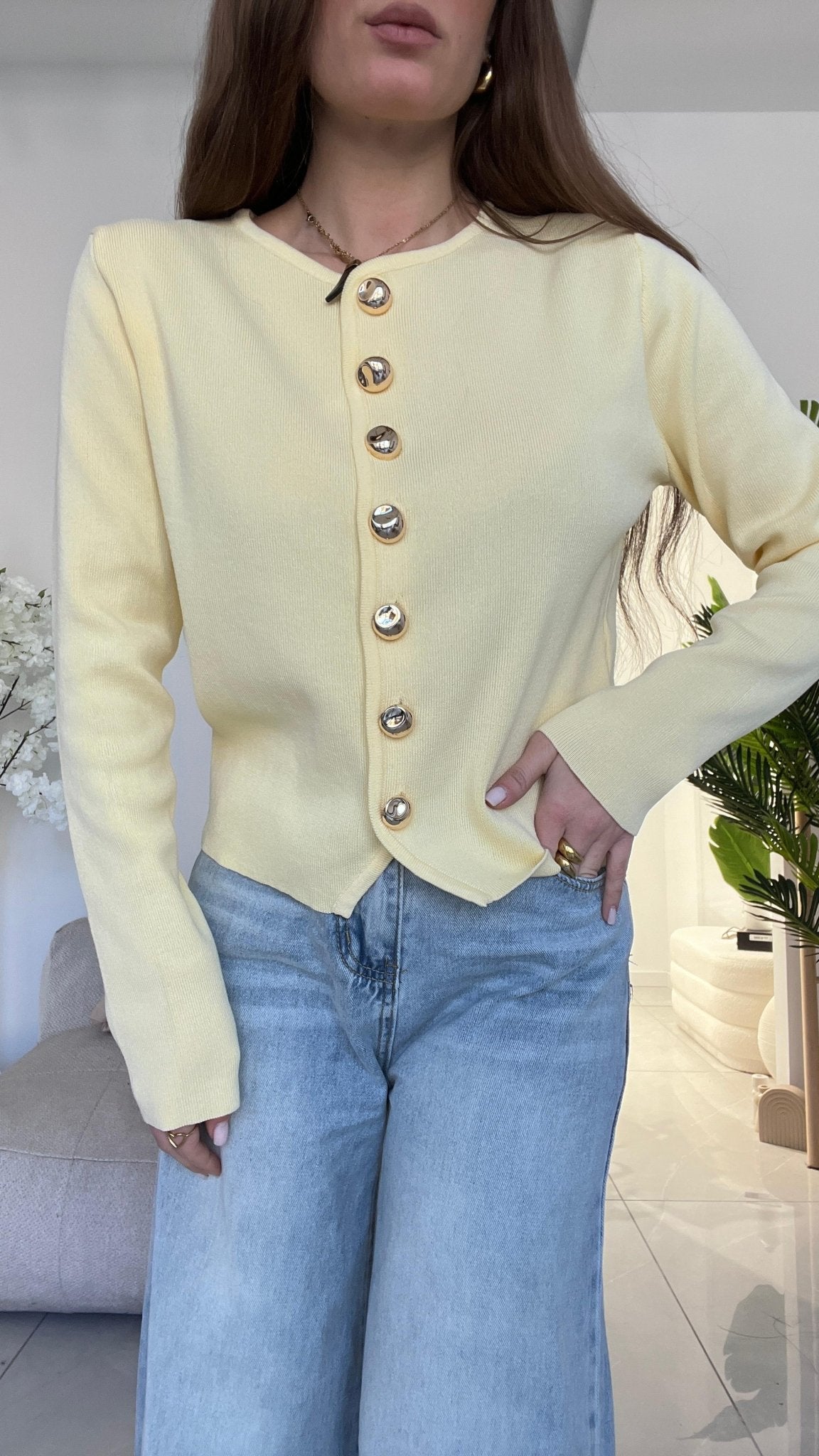 Cardigan Samira 9028 (giallo) - Frida Shop