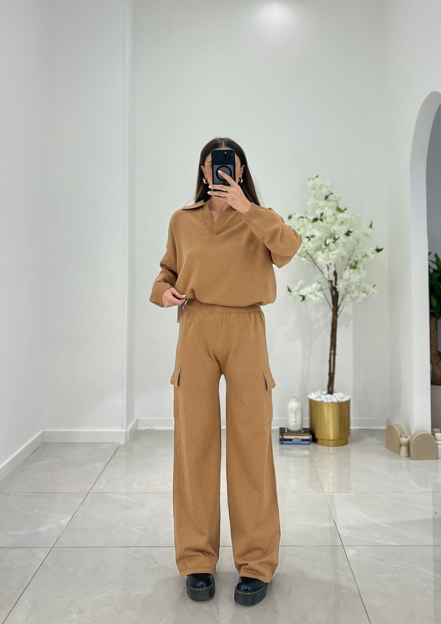 Coordinato Arisol 84751 (camel) - Frida Shop