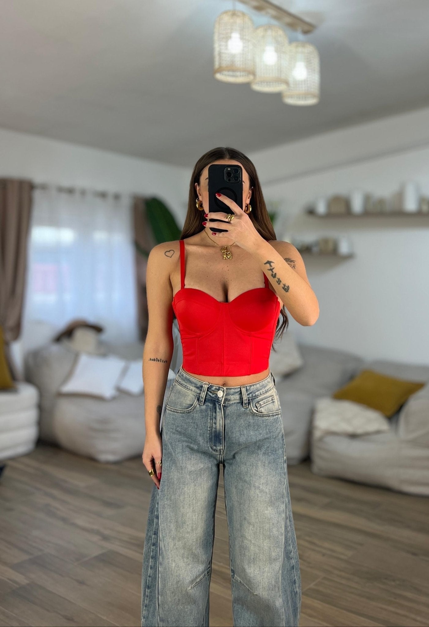 Corpetto Alyssa 9005 (rosso) - Frida Shop