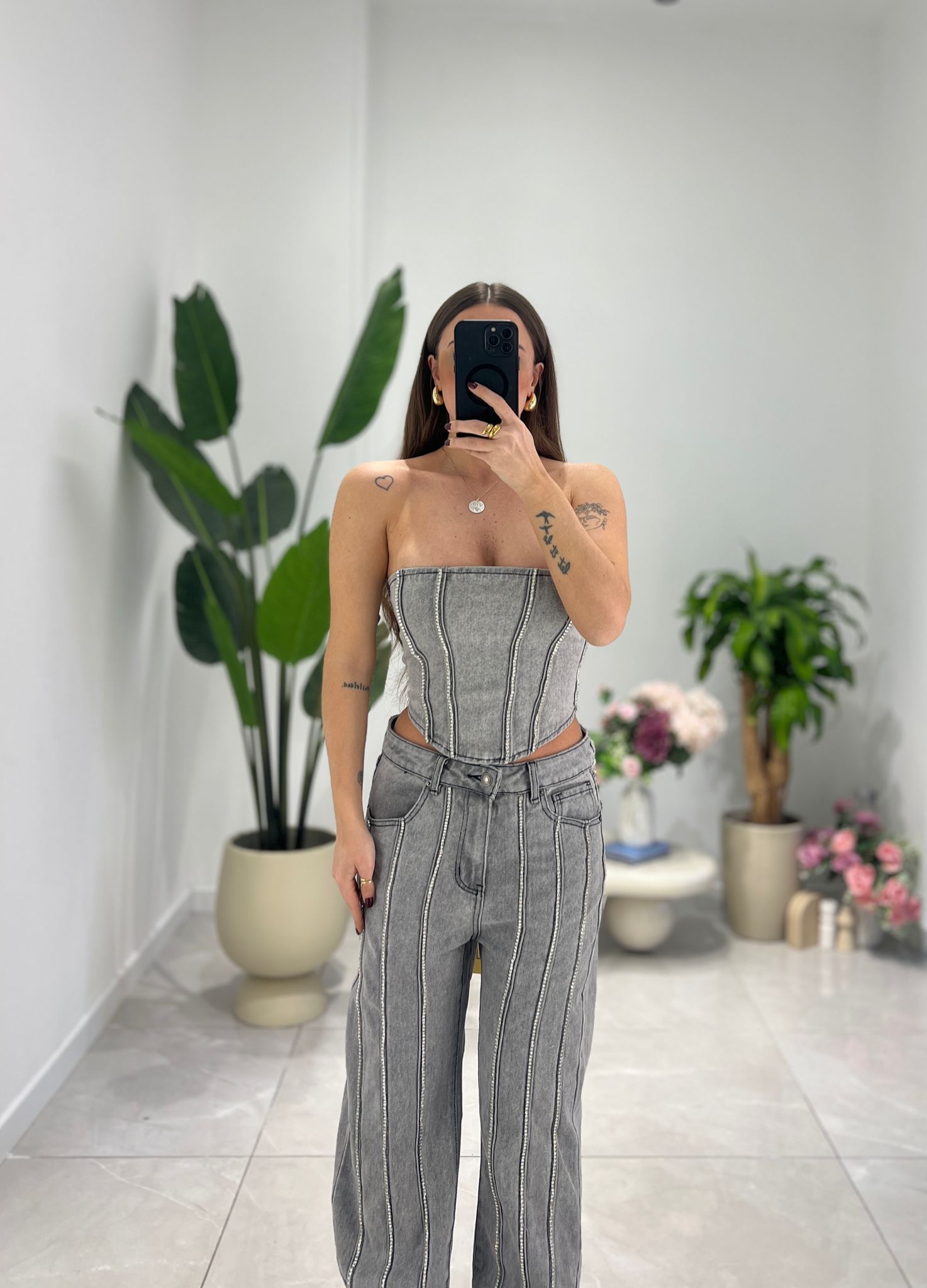 Corpetto Brenda FR - T55 - GRIGIO - Frida Shop