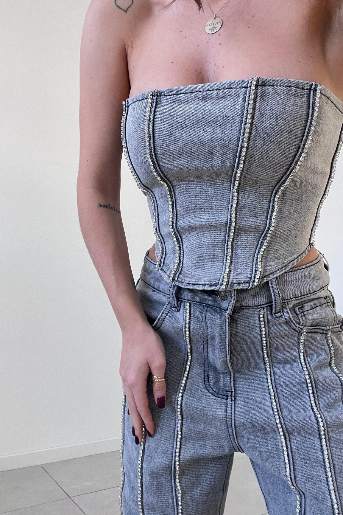 Corpetto Brenda FR - T55 - GRIGIO - Frida Shop