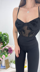Corpetto Flawers 14262 (nero) - Frida Shop