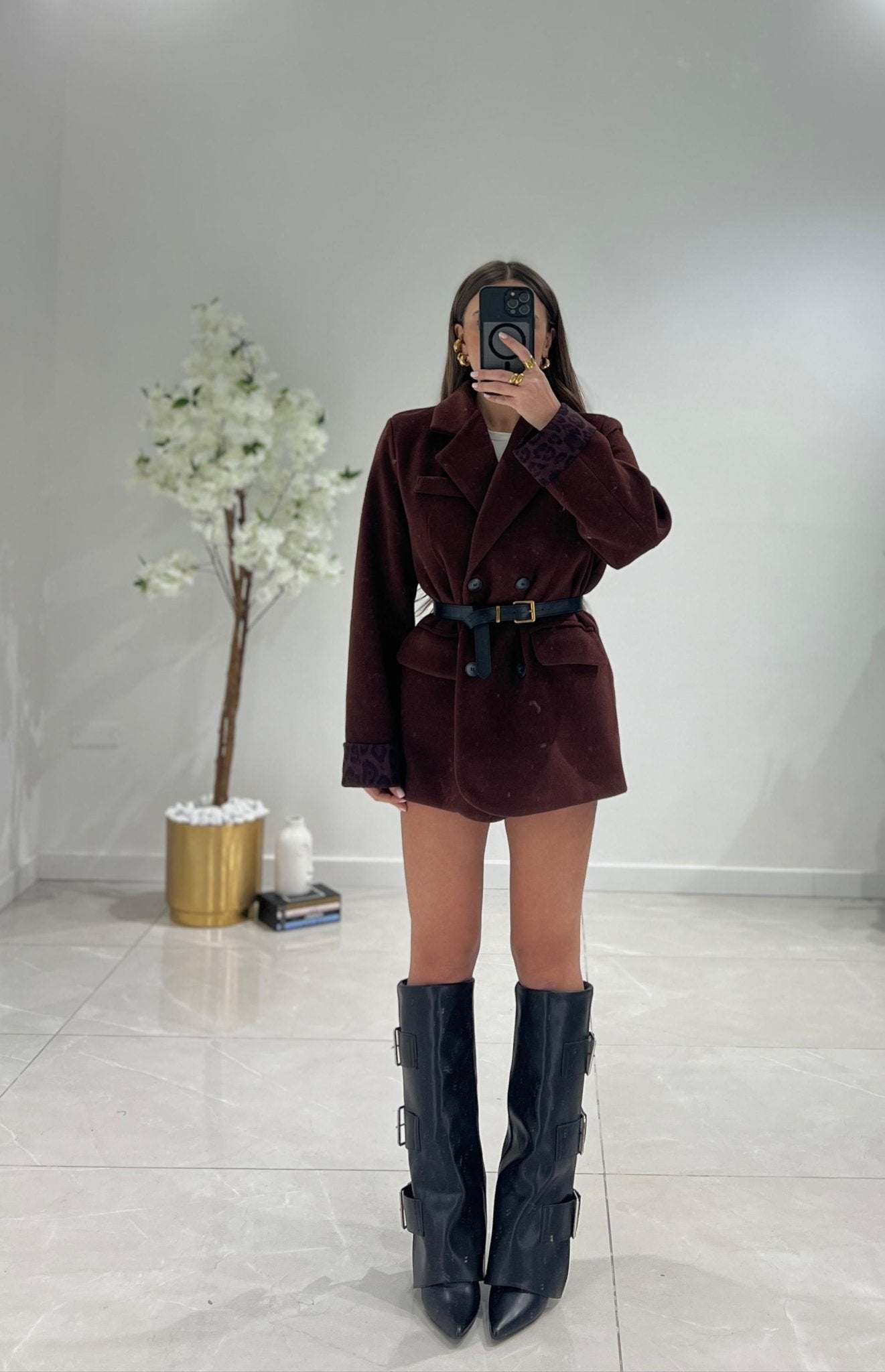 Giacca/Cappotto Flama 5859 (bordeaux) - Frida Shop