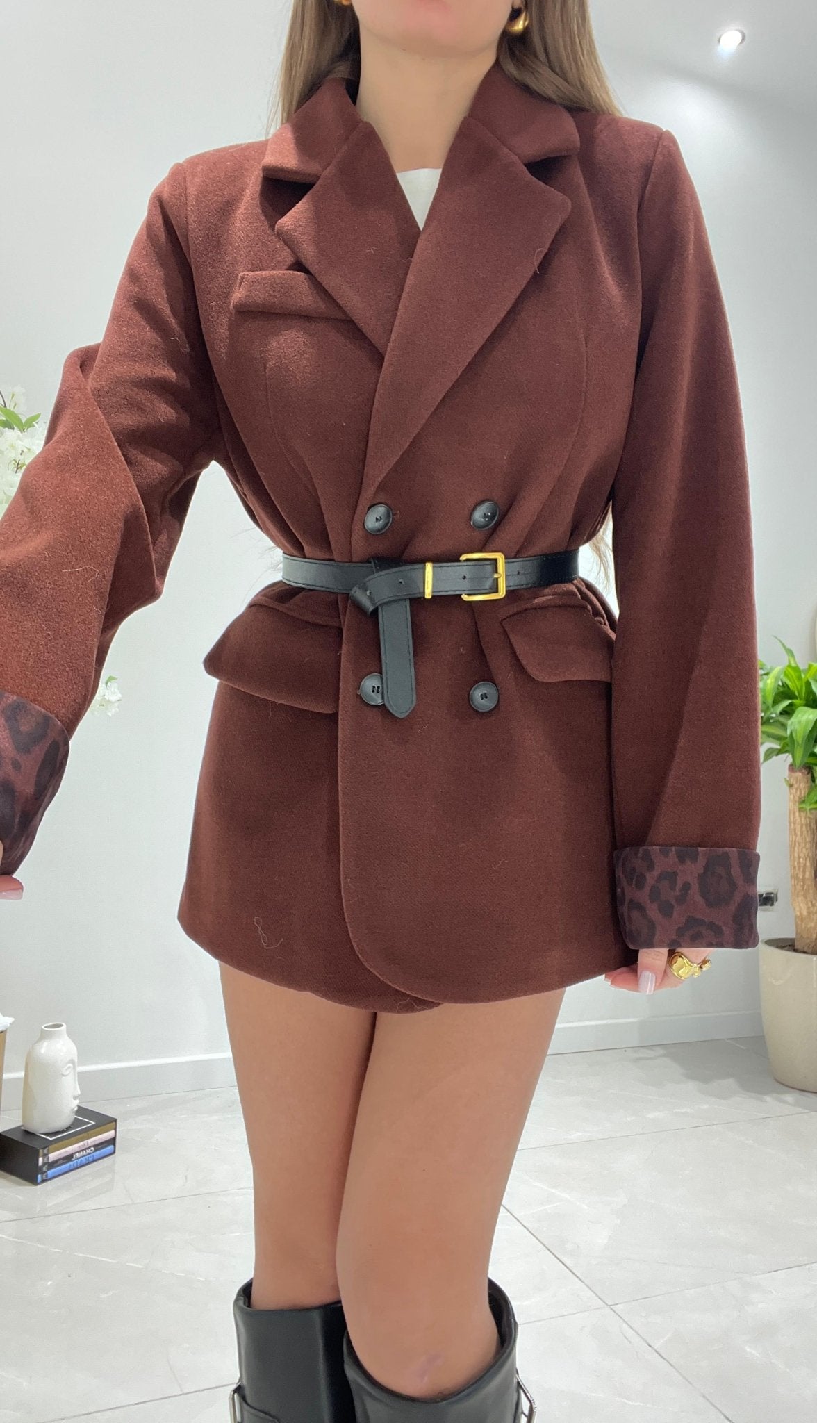 Giacca/Cappotto Flama 5859 (bordeaux) - Frida Shop