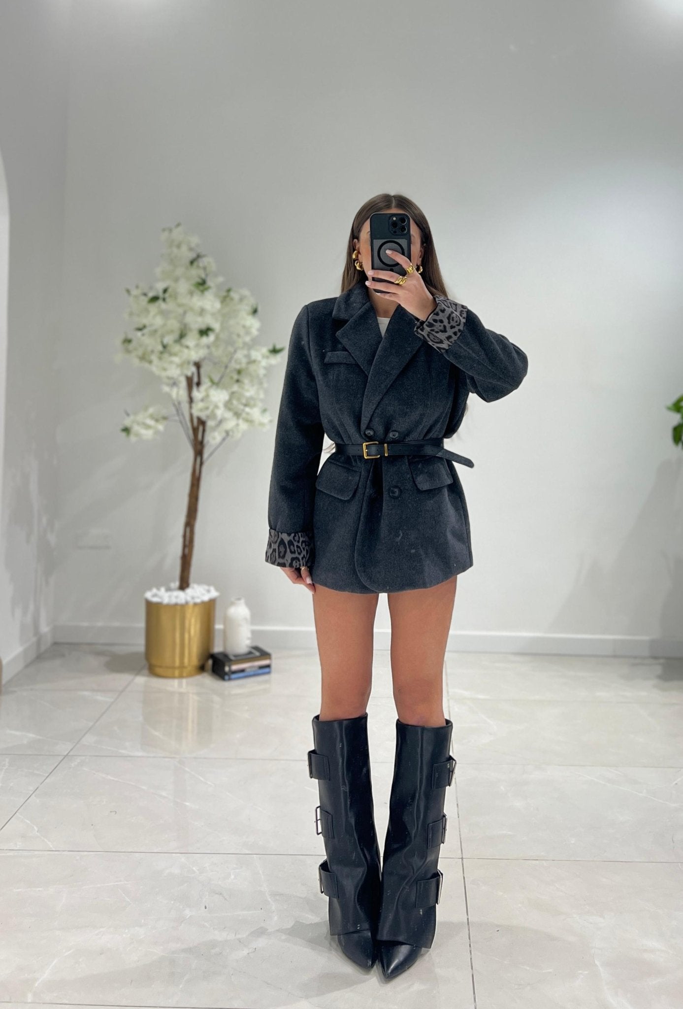 Giacca/Cappotto Flama 5859 (grigio) - Frida Shop
