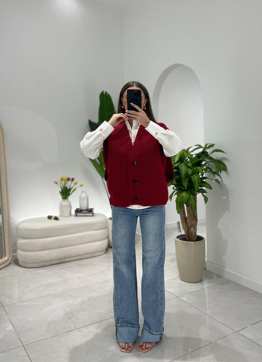 Gilet by Lumina 22138 (rosso) - Frida Shop