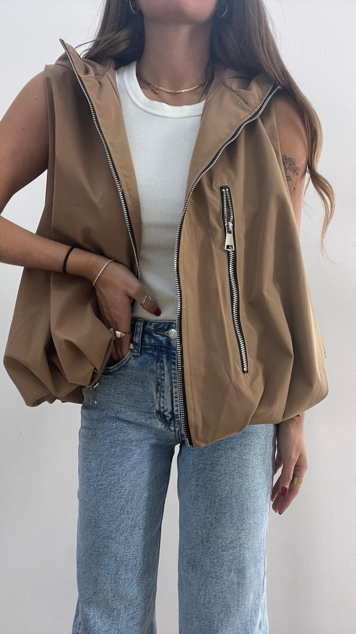 Gilet/Giubbino Any 87190(camel) - Frida Shop