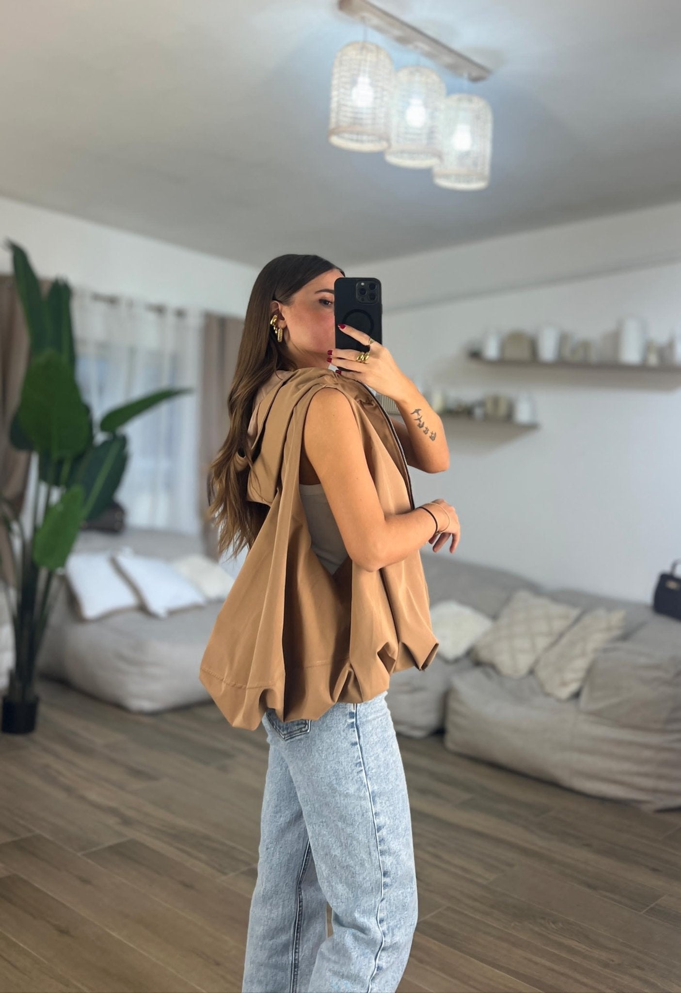 Gilet/Giubbino Any 87190(camel) - Frida Shop