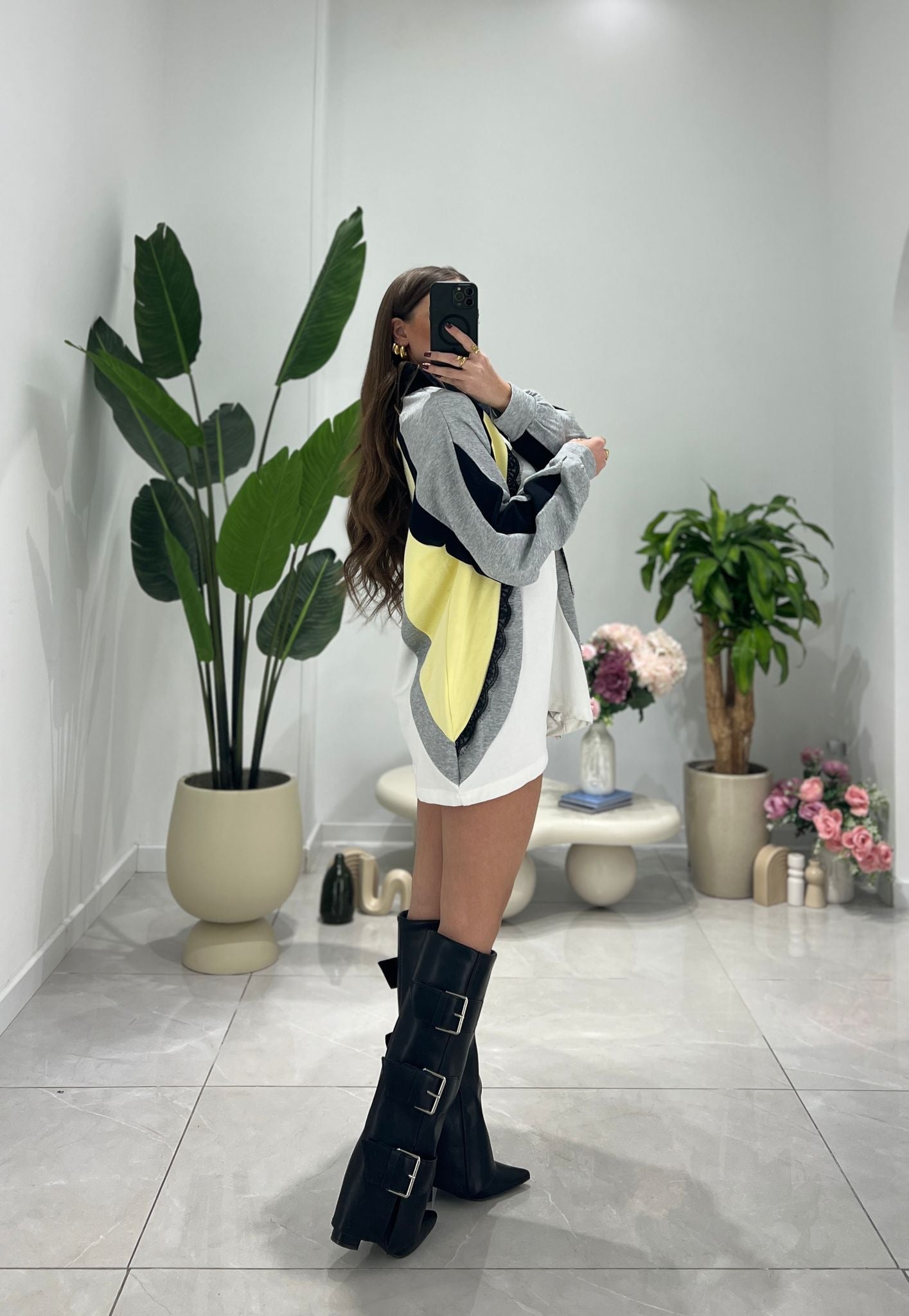 Maxi felpa Aida 2820 - GIALLO - Frida Shop
