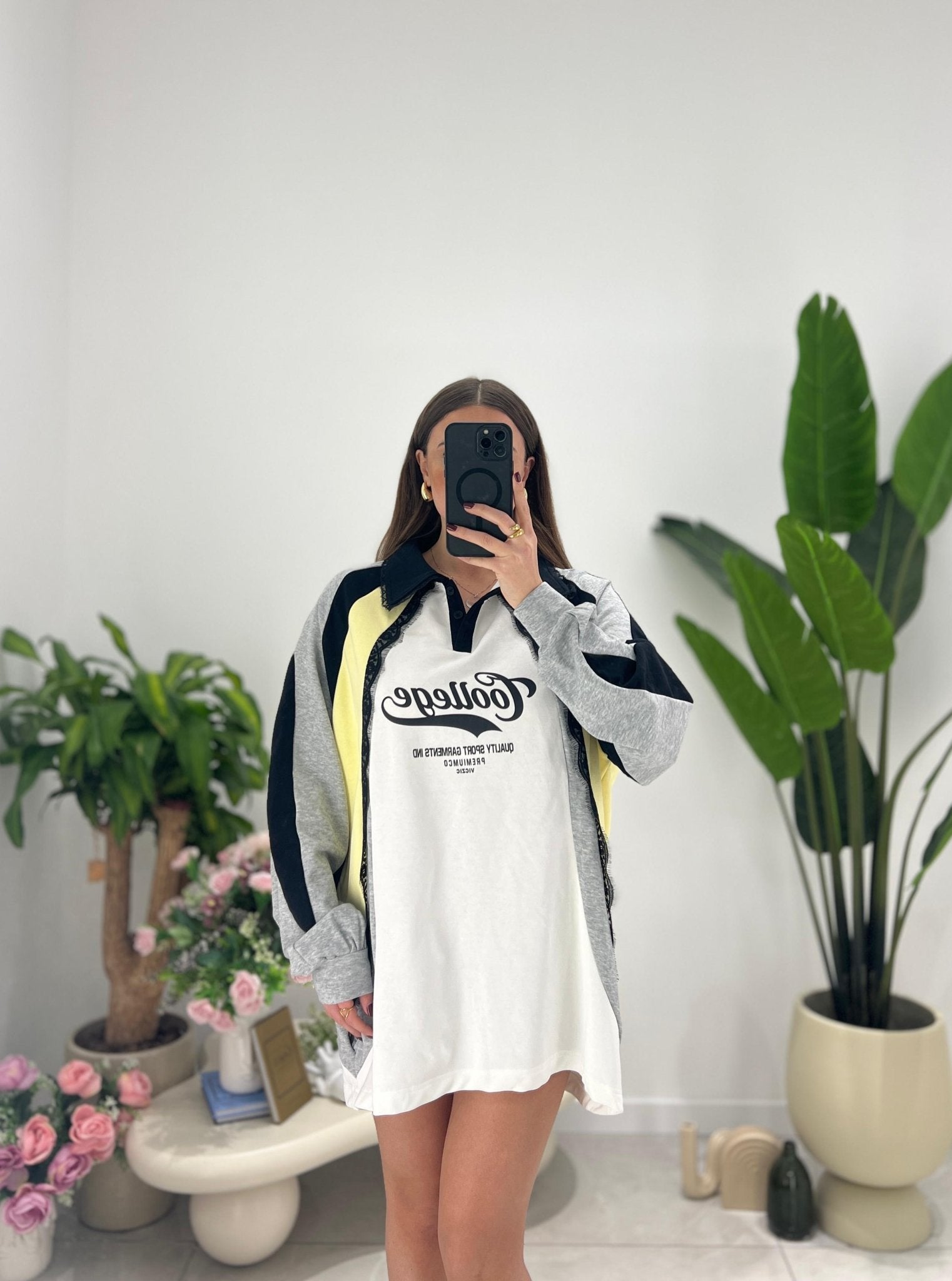 Maxi felpa Aida 2820 - GIALLO - Frida Shop