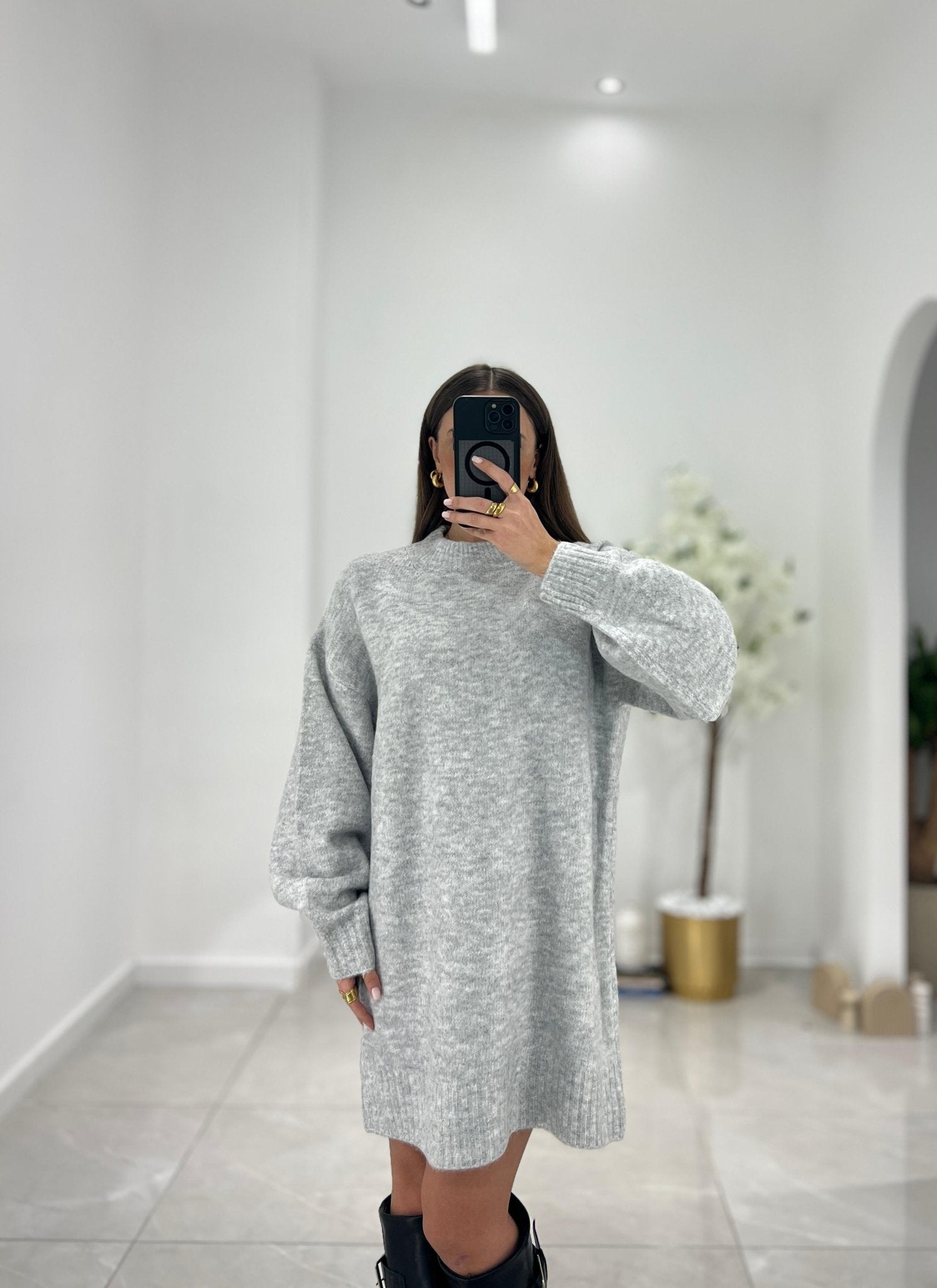 Maxi Pull Janine 12573 (grigio) - Frida Shop