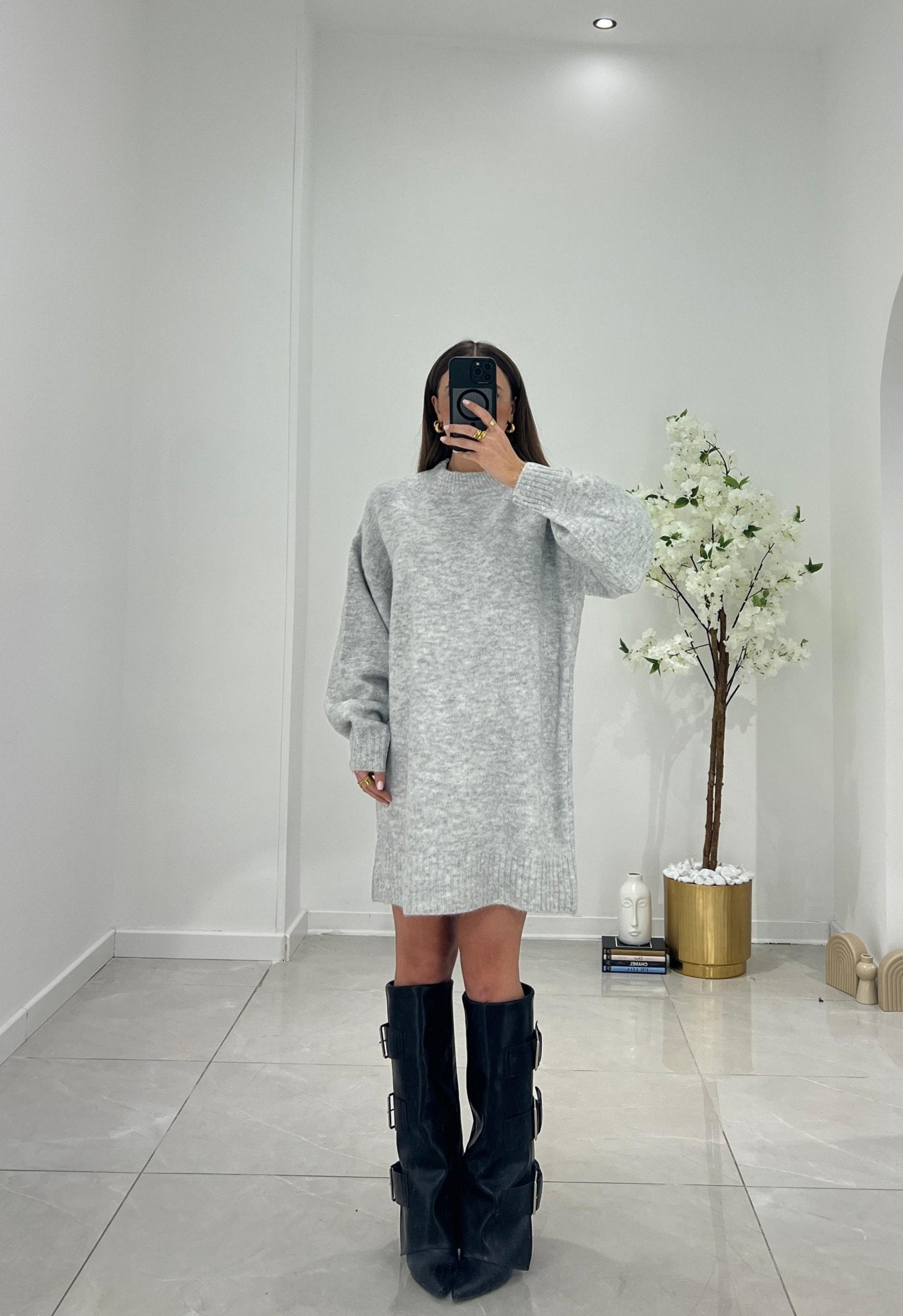 Maxi Pull Janine 12573 (grigio) - Frida Shop