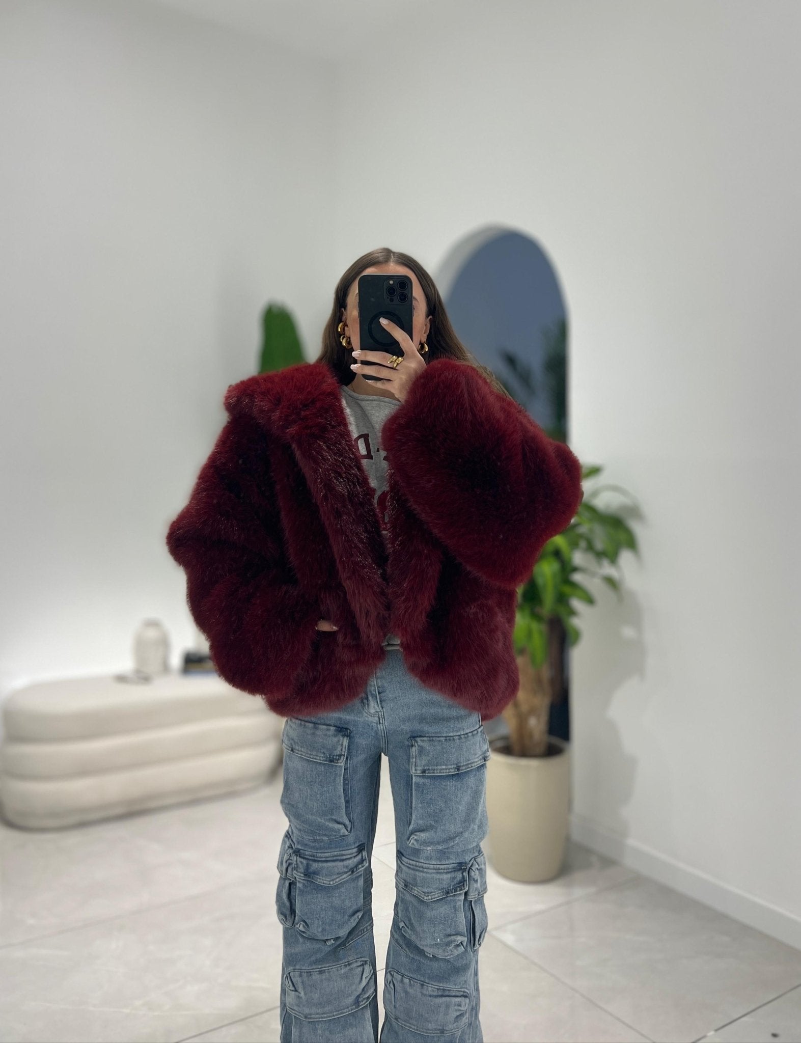 Pelliccia Buffy 6621 (bordeaux) - Frida Shop