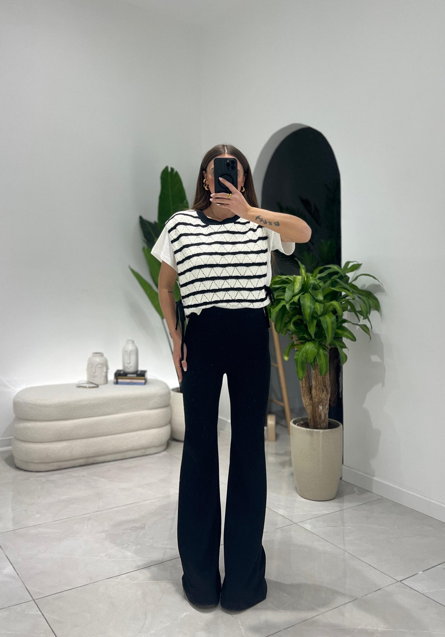 Shirt Maira 62418 (righe nere) - Frida Shop